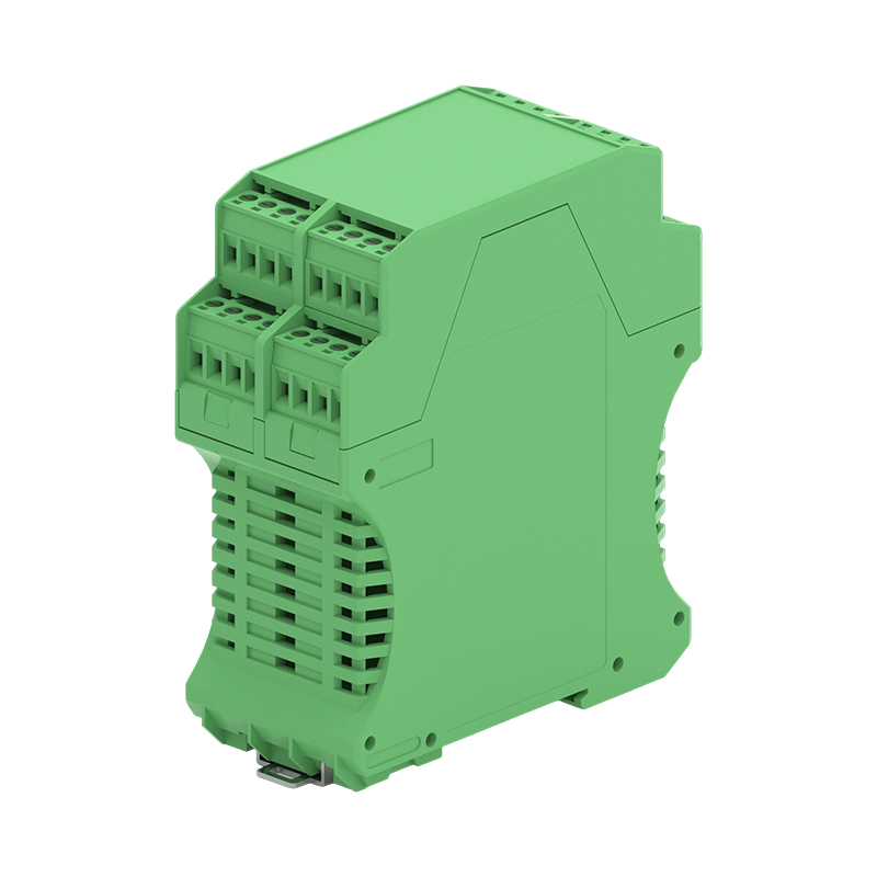 32개 연결부를 갖춘 45mm DIN 레일 전자 모듈 하우징 인클로저(녹색, 잠금형 PCB 마운트, IP20, 통풍구 포함)